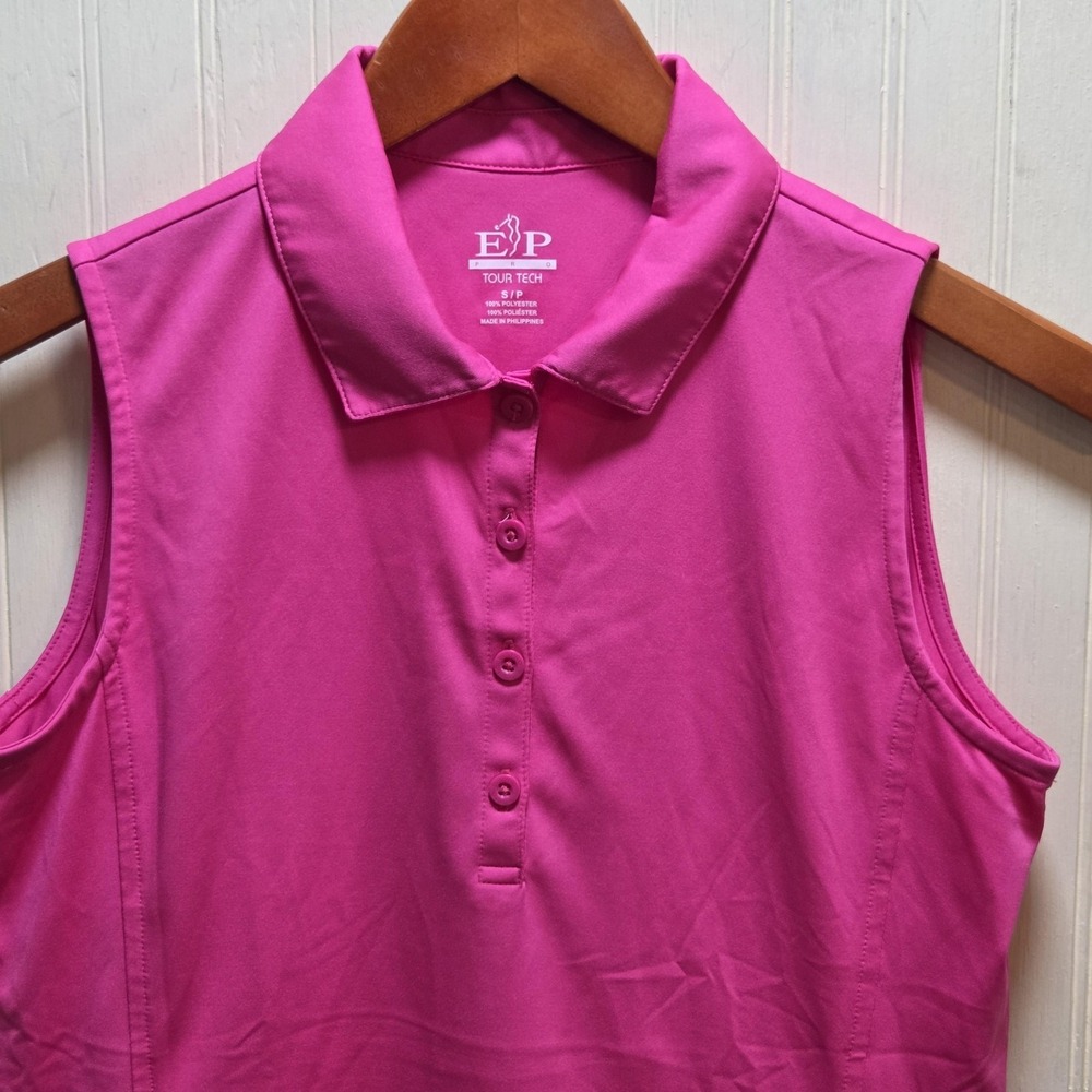EP Pro Polo Shirt Womens Small Pink Tour Tech Sleeveless Golf Performance Top